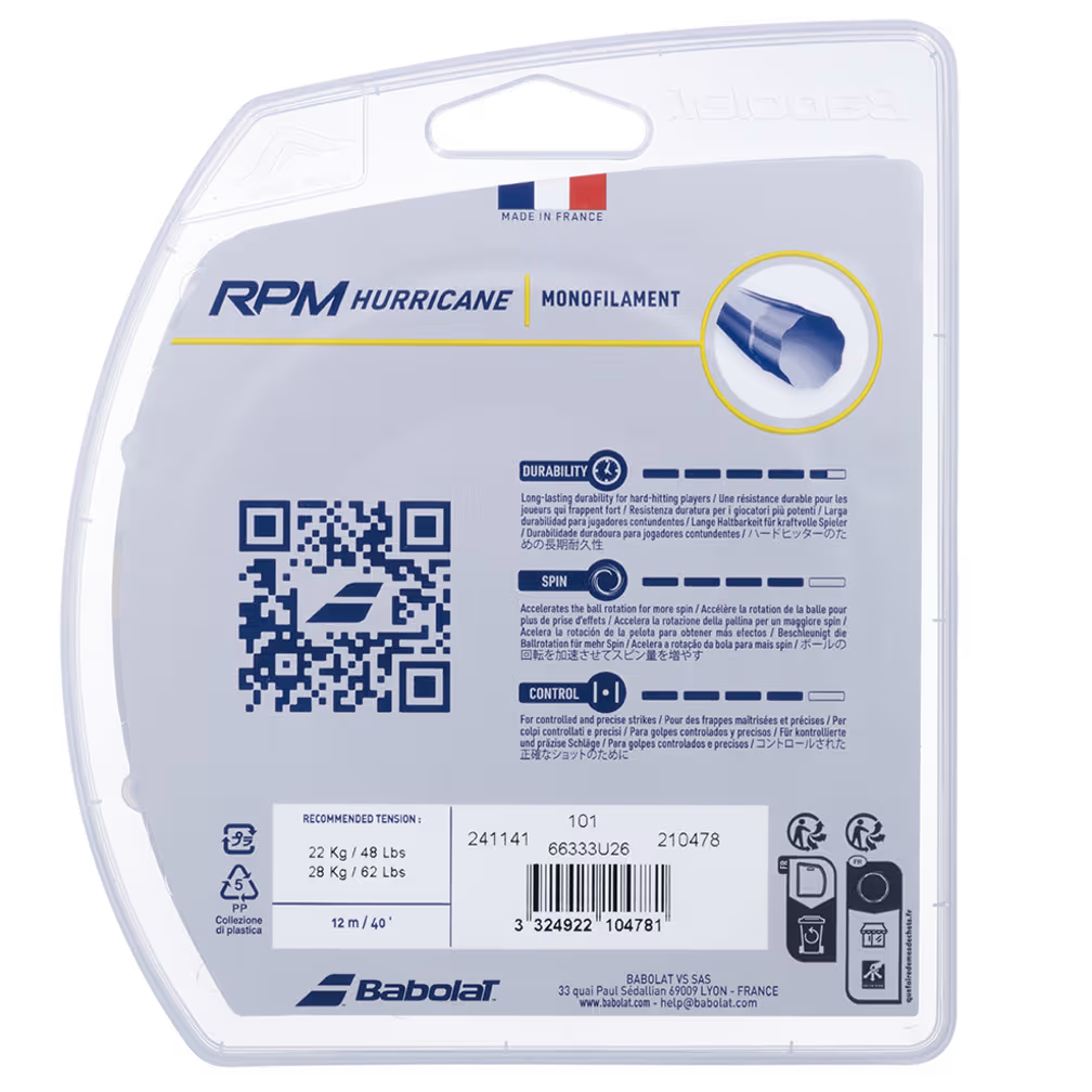 CORDAGE BABOLAT RPM HURRICANE 12M Babolat