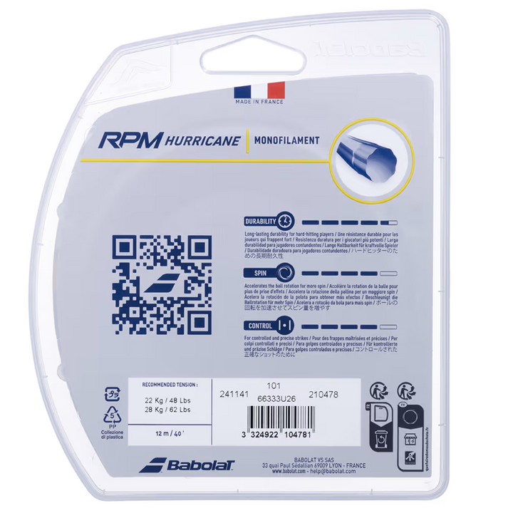 CORDAGE BABOLAT RPM HURRICANE 12M Babolat