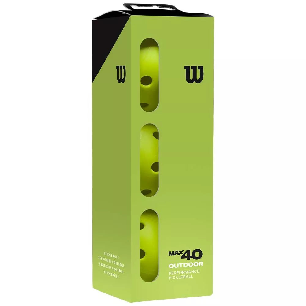 BALLES DE PICKLEBALL WILSON MAX 40 OUTDOOR GREEN X3 Wilson