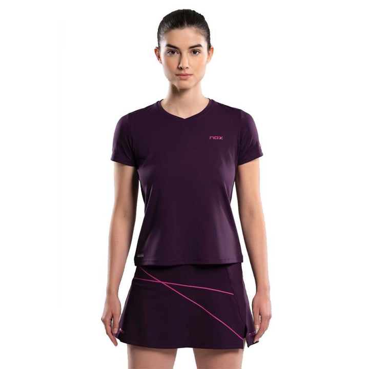 T-SHIRT DE PADEL NOX – Femme Pro – Violet Foncé Nox