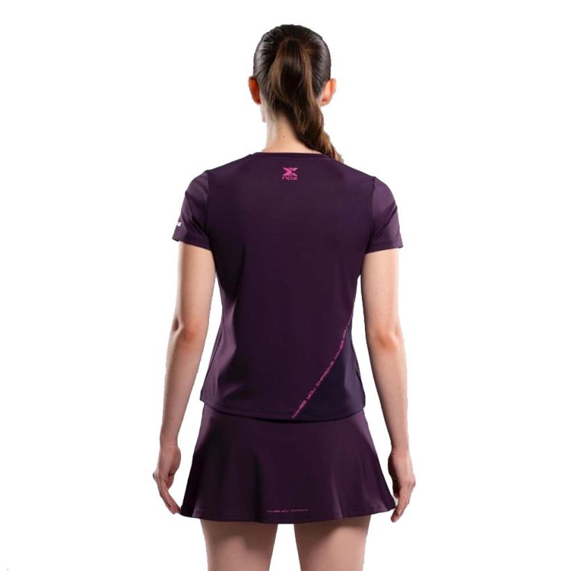 T-SHIRT DE PADEL NOX – Femme Pro – Violet Foncé Nox