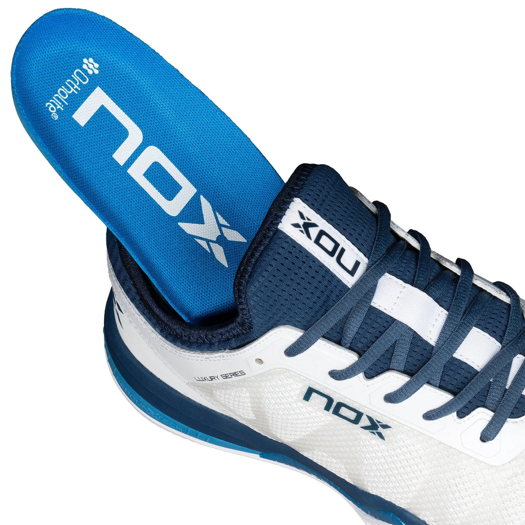 CHAUSSURES DE PADEL NOX AT10 NERBO BLANC / BLEU Suédois Nox
